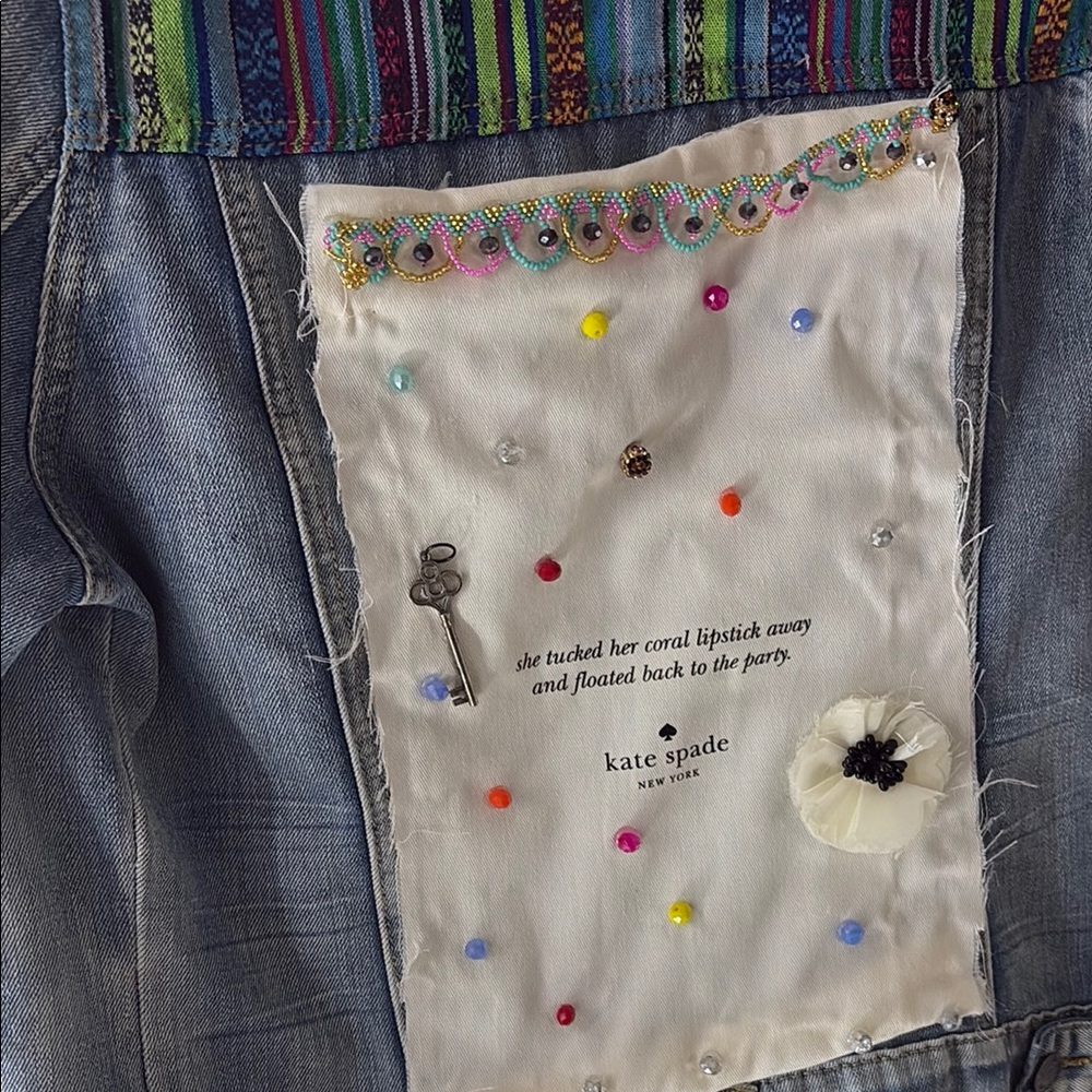 Kate Spade Denim Jacket with Colorful Embellishments